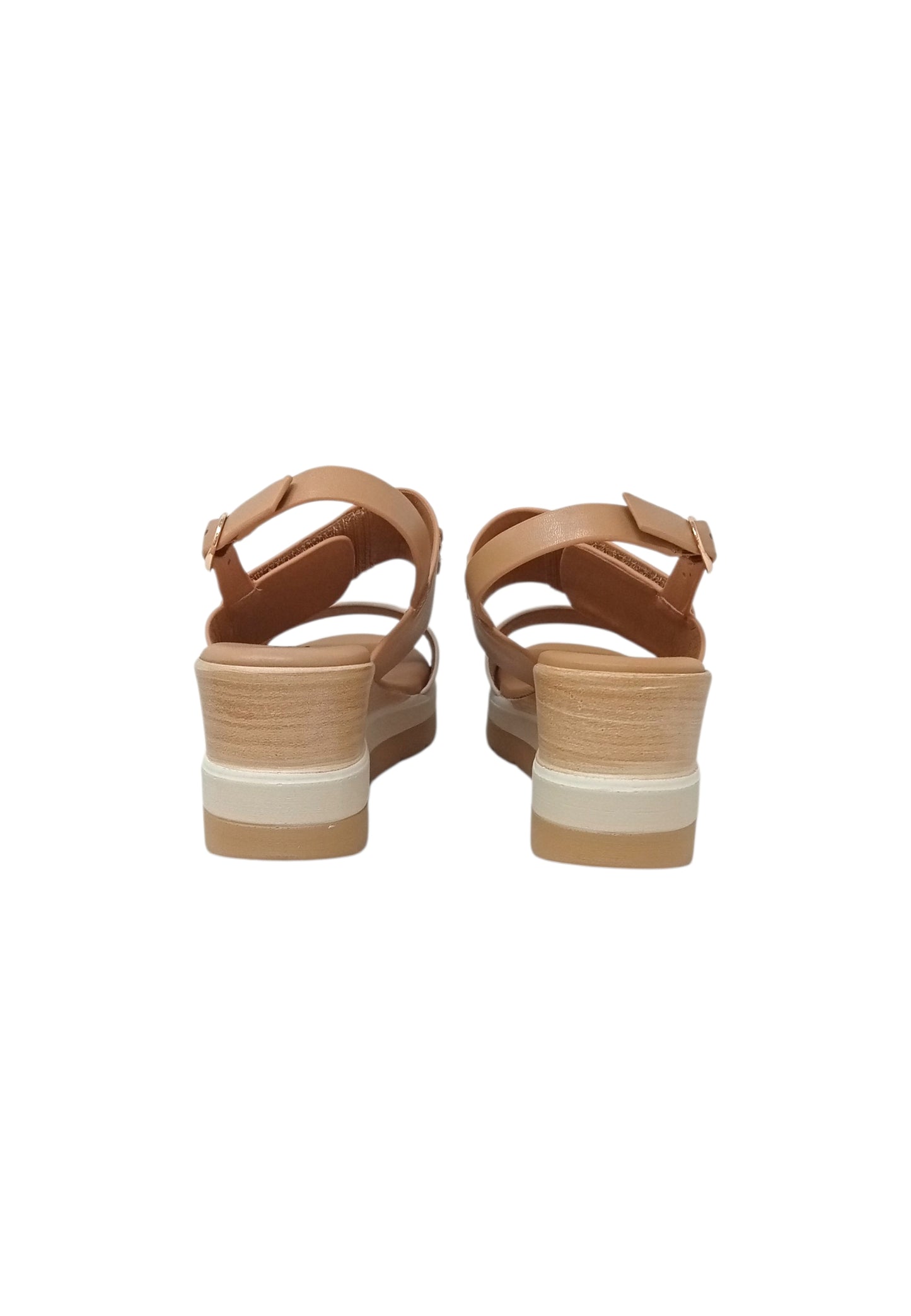 Sandali con zeppa REPO 20216-E6 AVORIO CAMEL donna