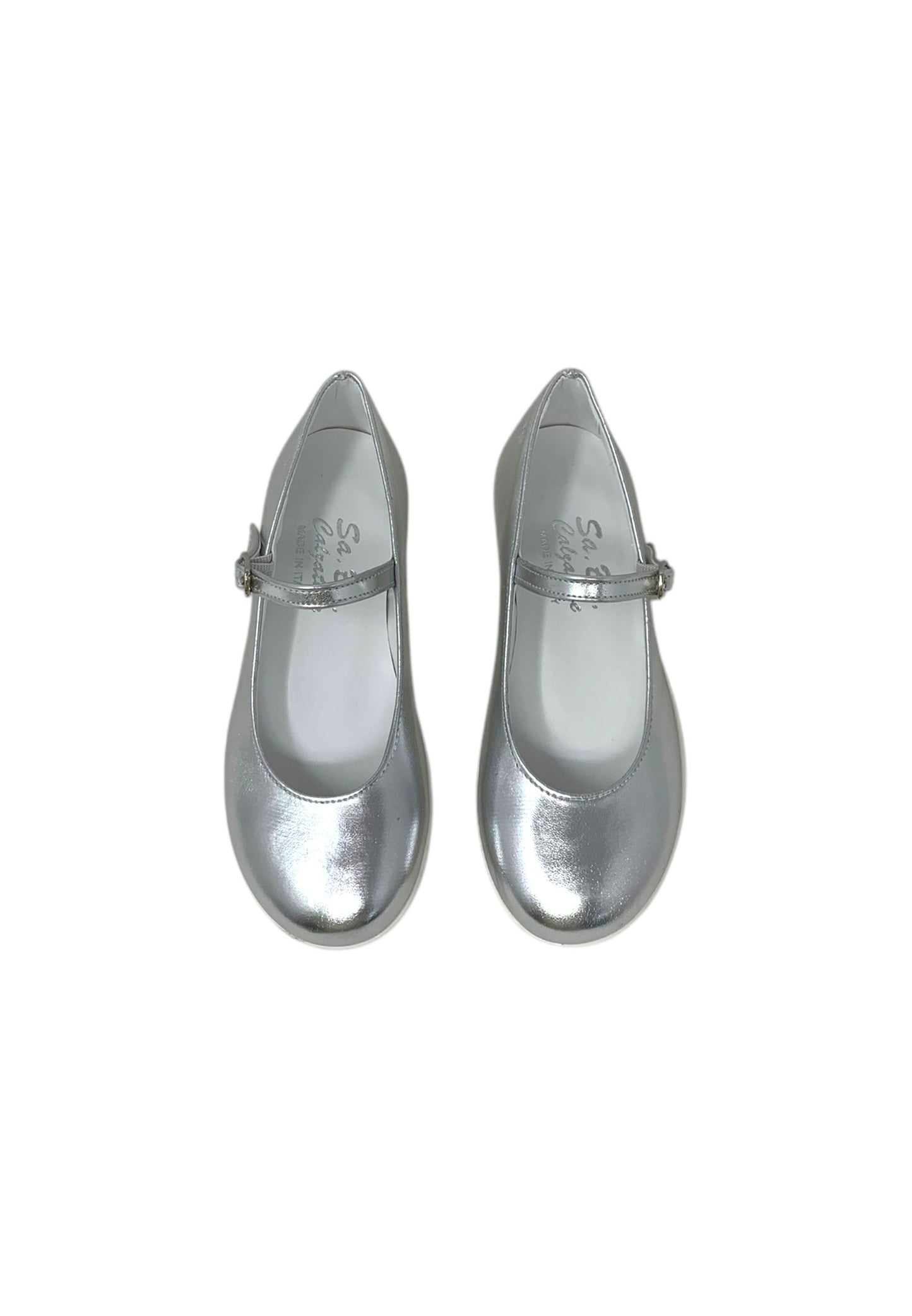 Ballerine Sa.Ba. Calzature 296 ZIP ARGENTO PELLE bambina/ragazza