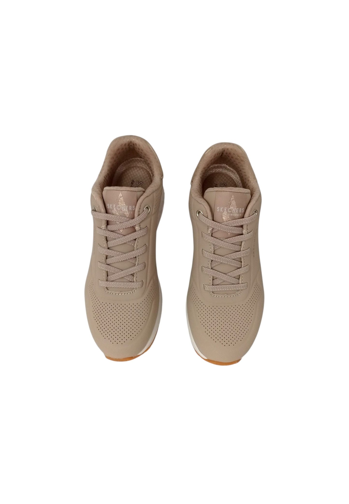 Sneakers SKECHERS Uno - Shimmer away 155196/NUDE Donna