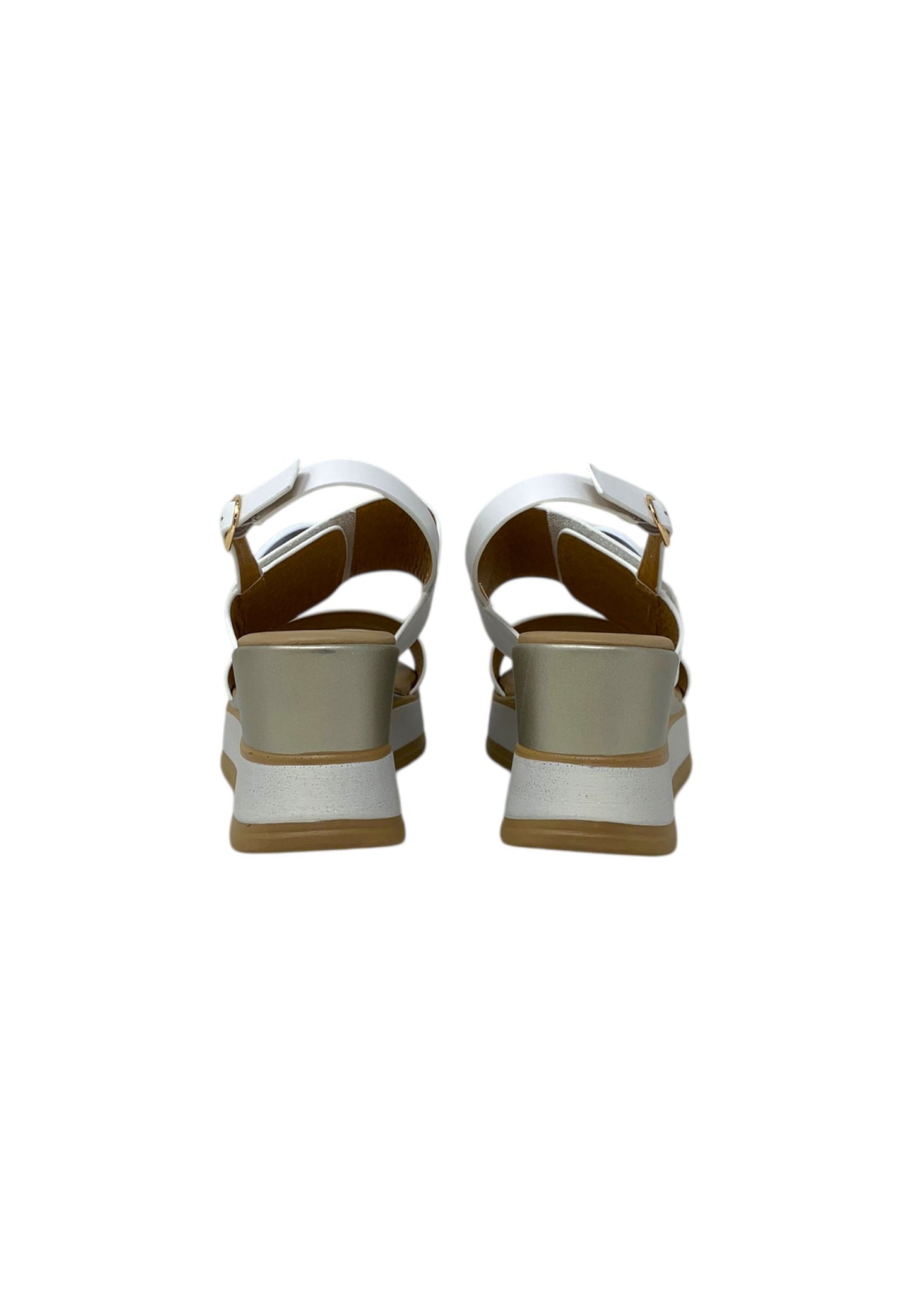 Sandali con zeppa REPO 21245-E5 BIANCO donna