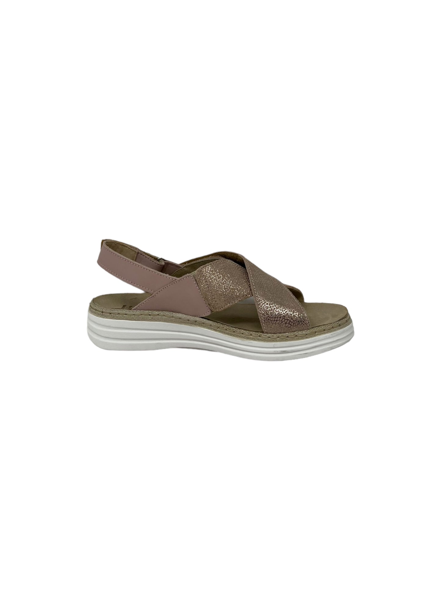 SANDALO LINEA COMODA STILE DI VITA 8233 ROS plantare estraibile donna