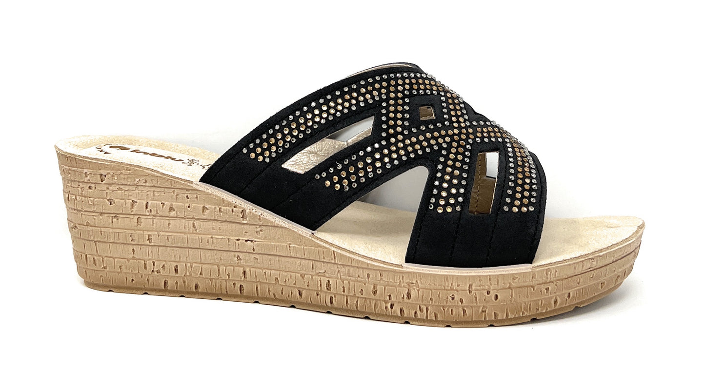Ciabatta da passeggio INBLU GM000041 NERO donna