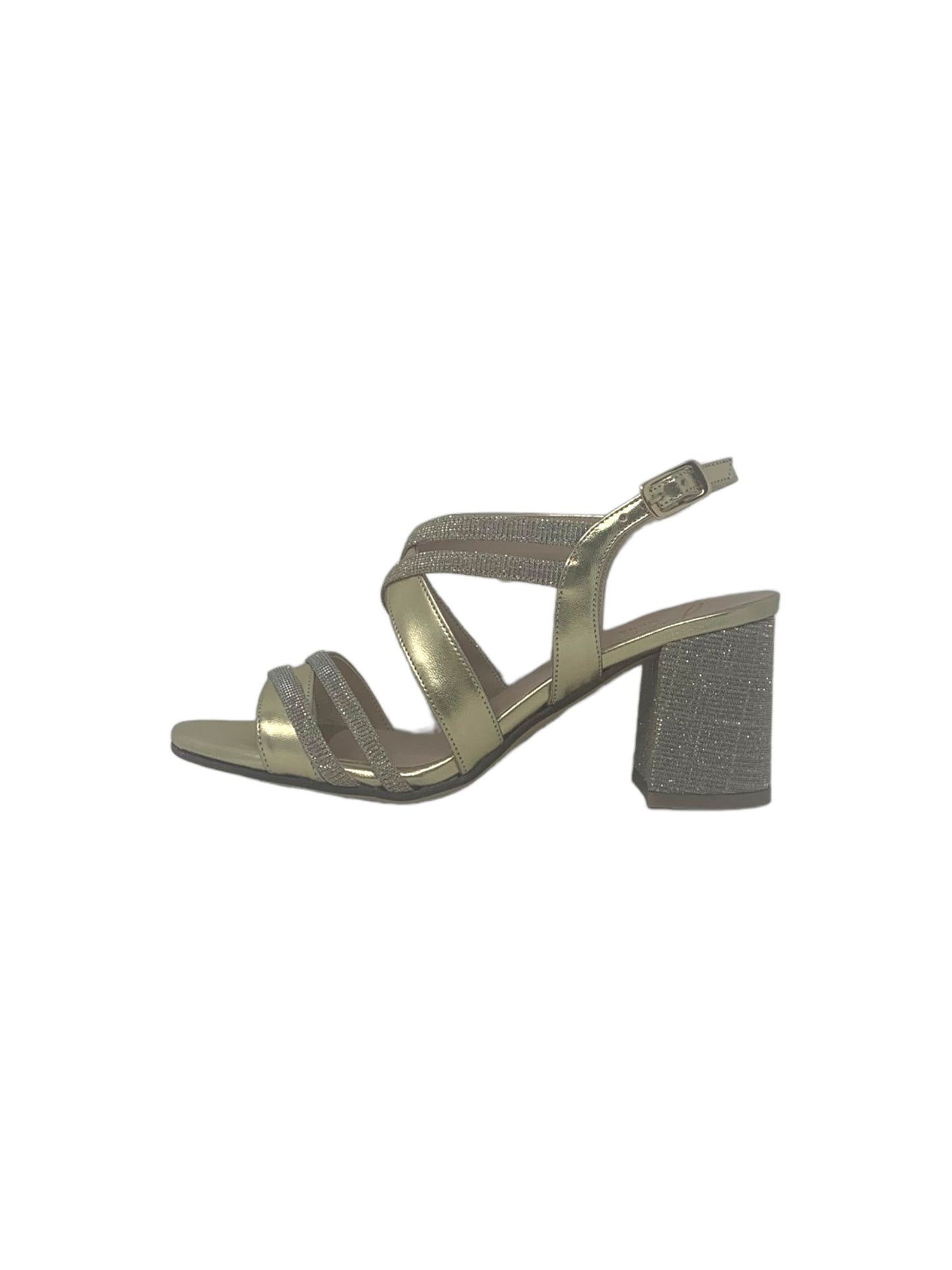 Sandalo col tacco JOEL A6051 ARGENTO PLATINO DONNA