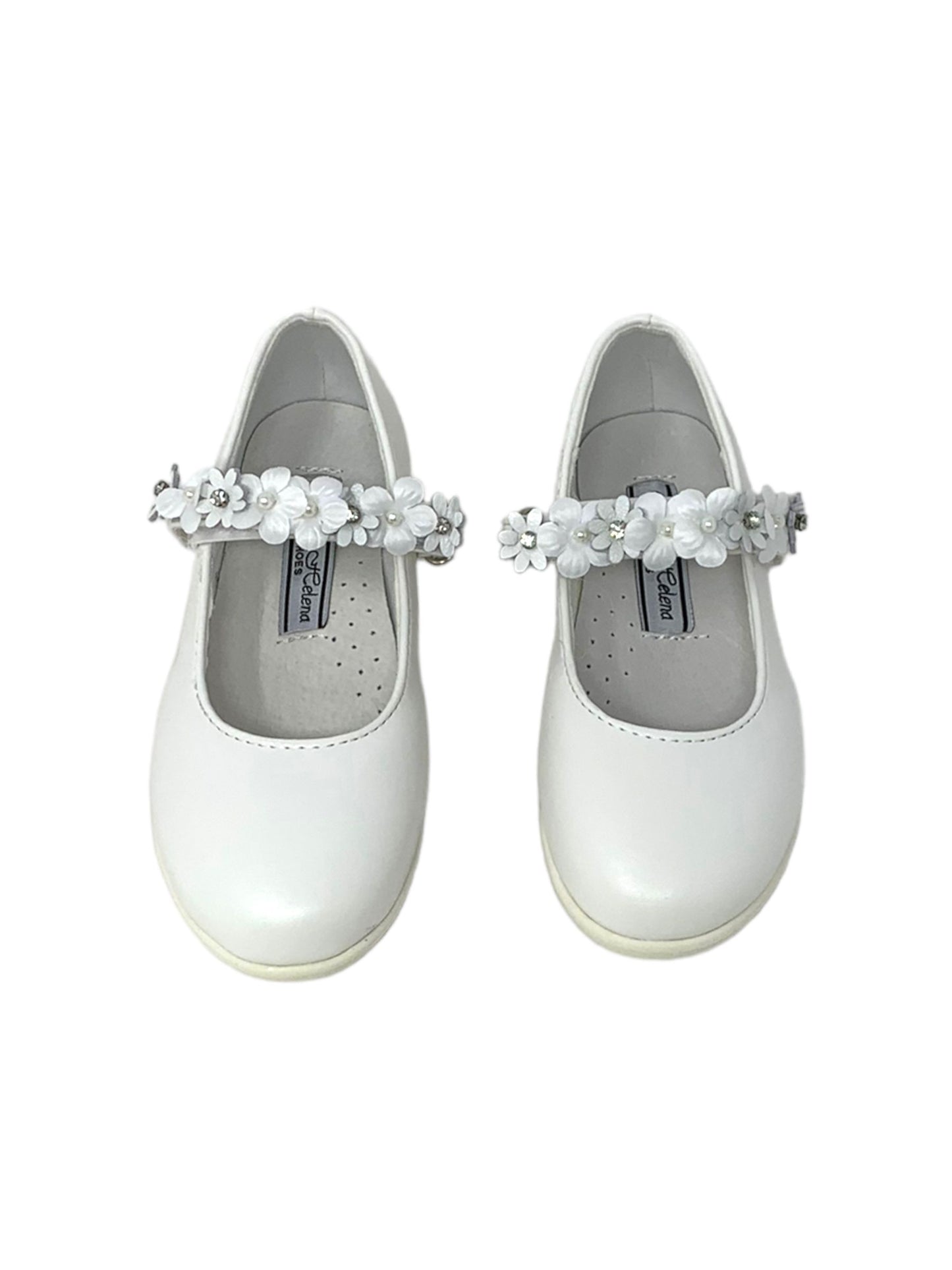 Ballerine QUEEN HELENA P001 Bianco Satinato Bambina