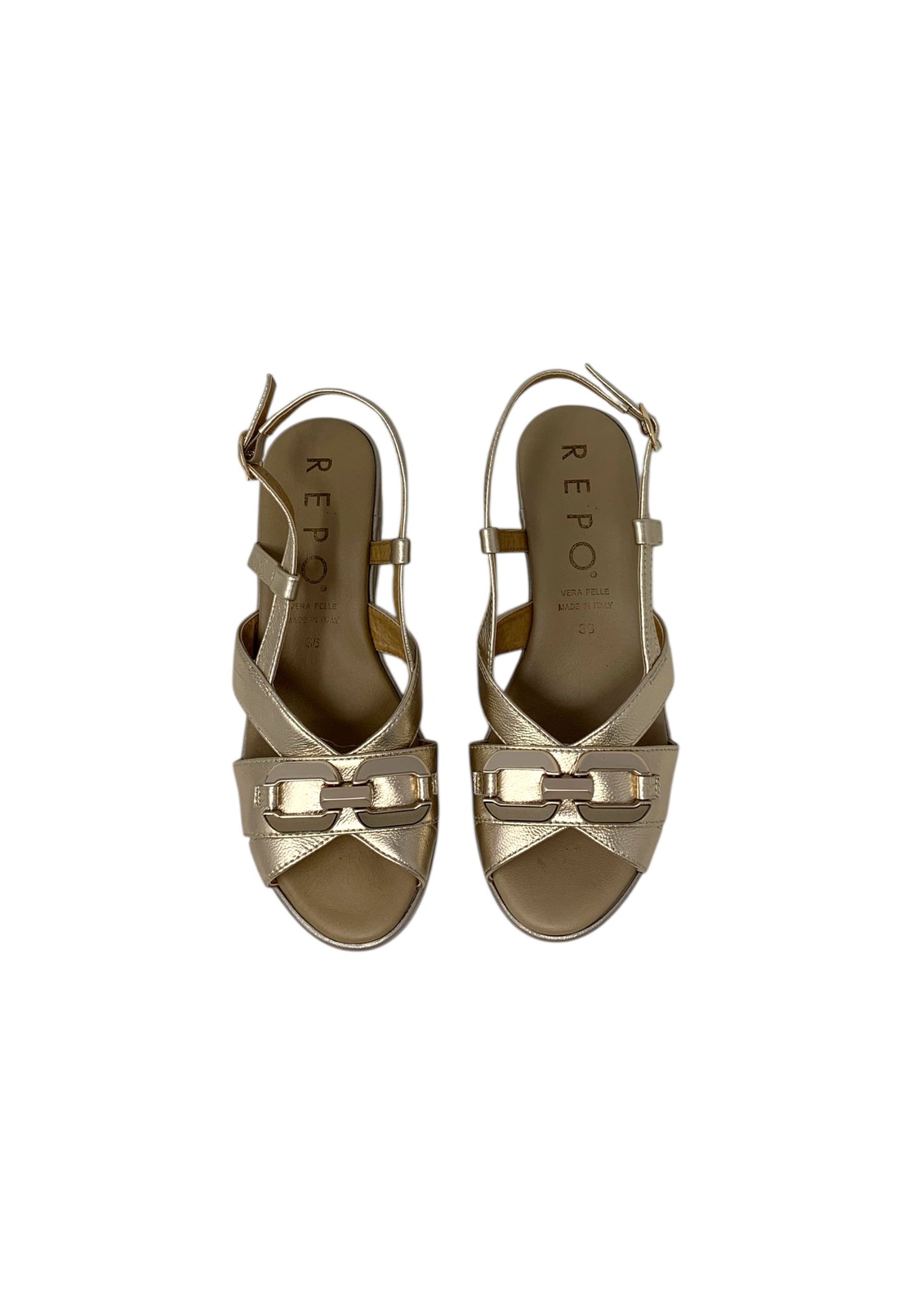 Sandali con zeppa REPO 84268-E5 PLATINO donna