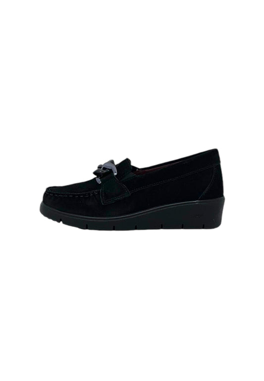 Mocassino comfort 9191 VELOUR NERO donna
