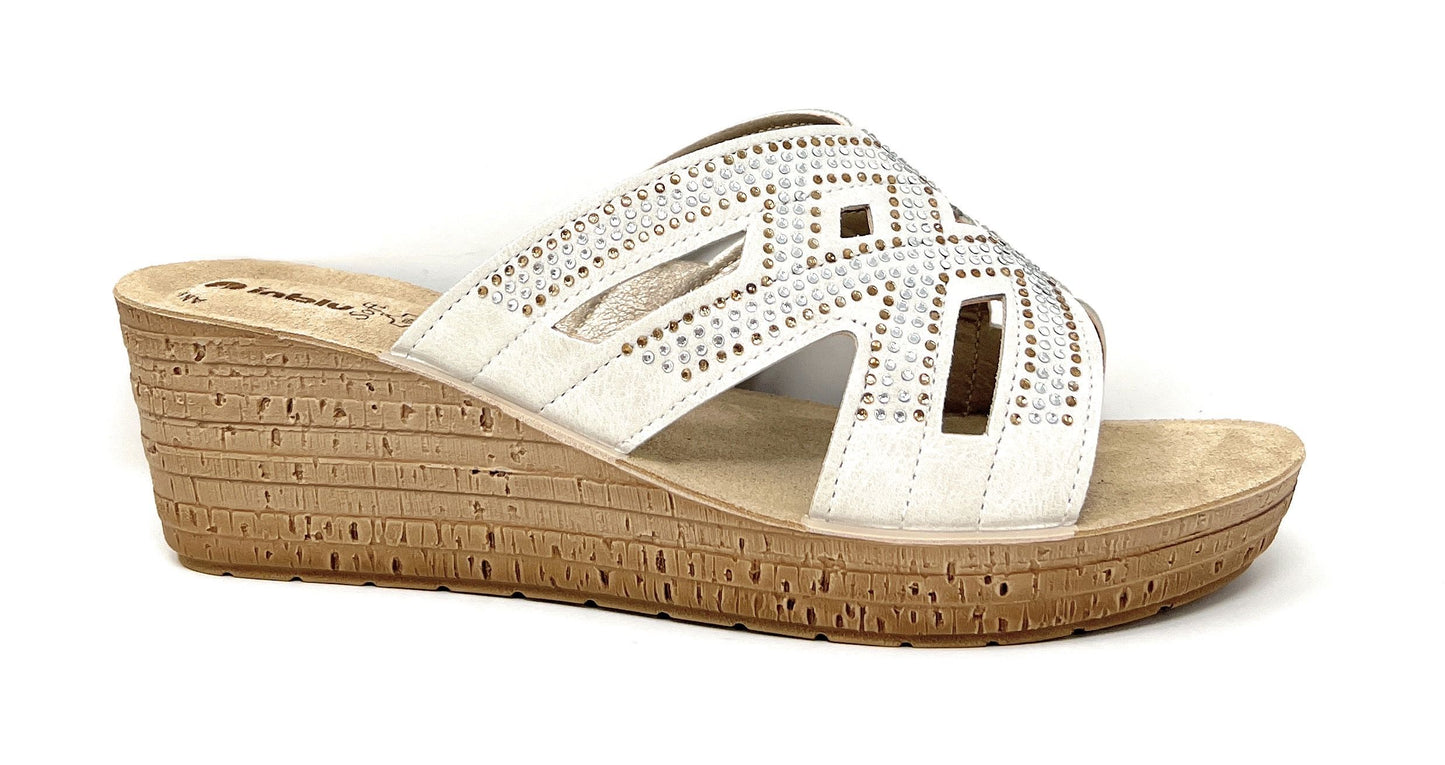Ciabatta da passeggio INBLU GM000041 GHIACCIO donna