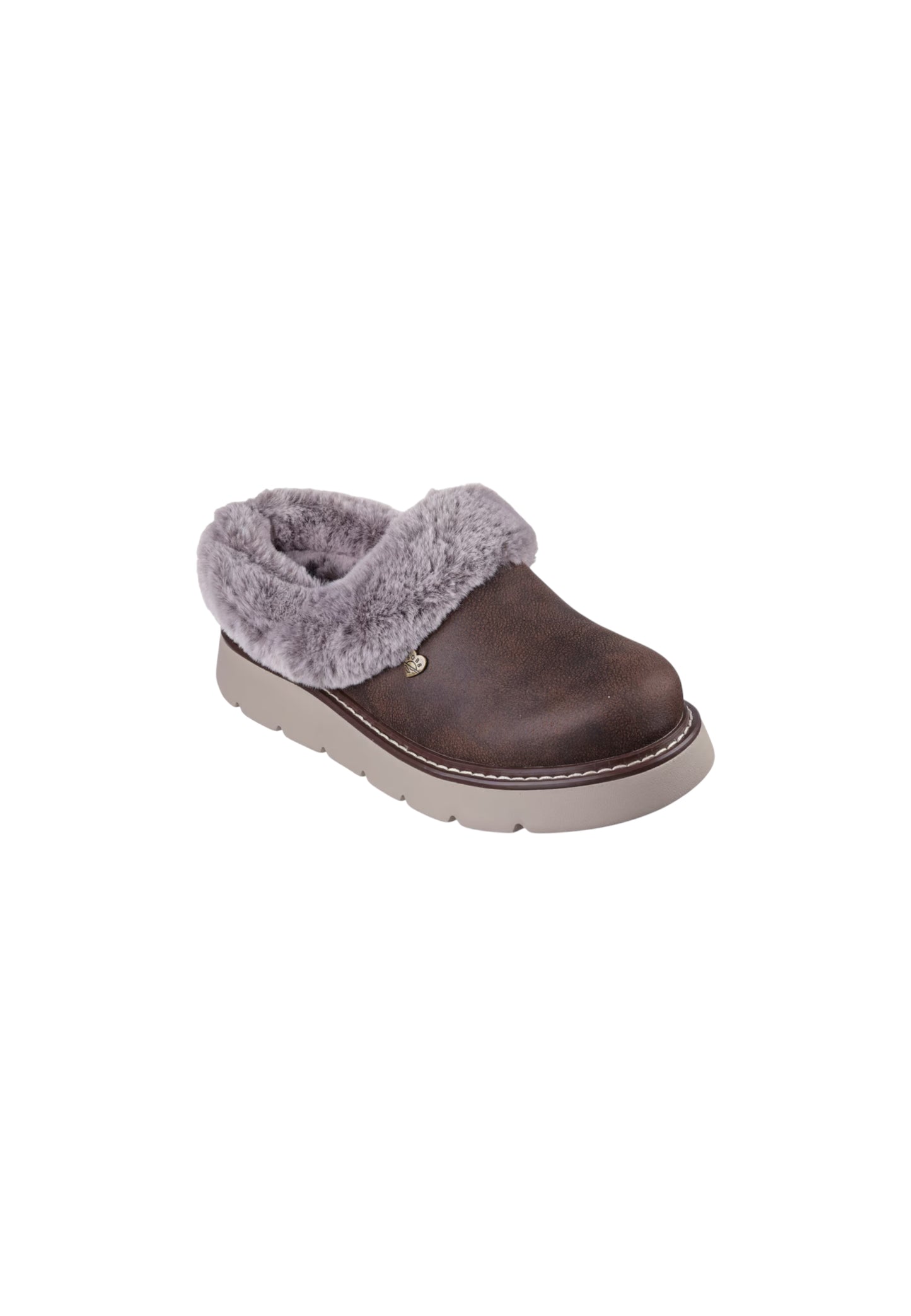 Pantofole con pelliccia SKECHERS - Keepsakes lite COZY BLEND 114762/CHOC Donna