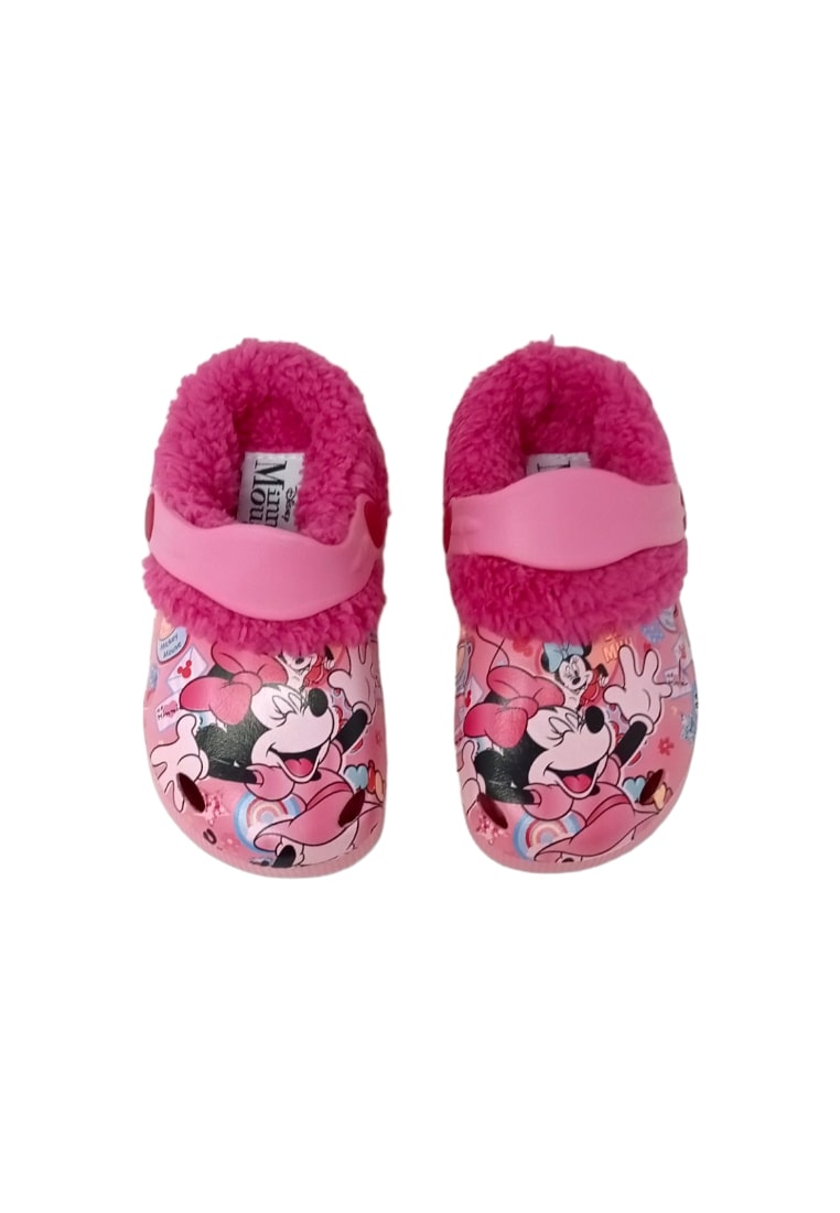 Pantofola modello tartaruga con pelliccia Silver Minnie D3010328S ROSA Bambina
