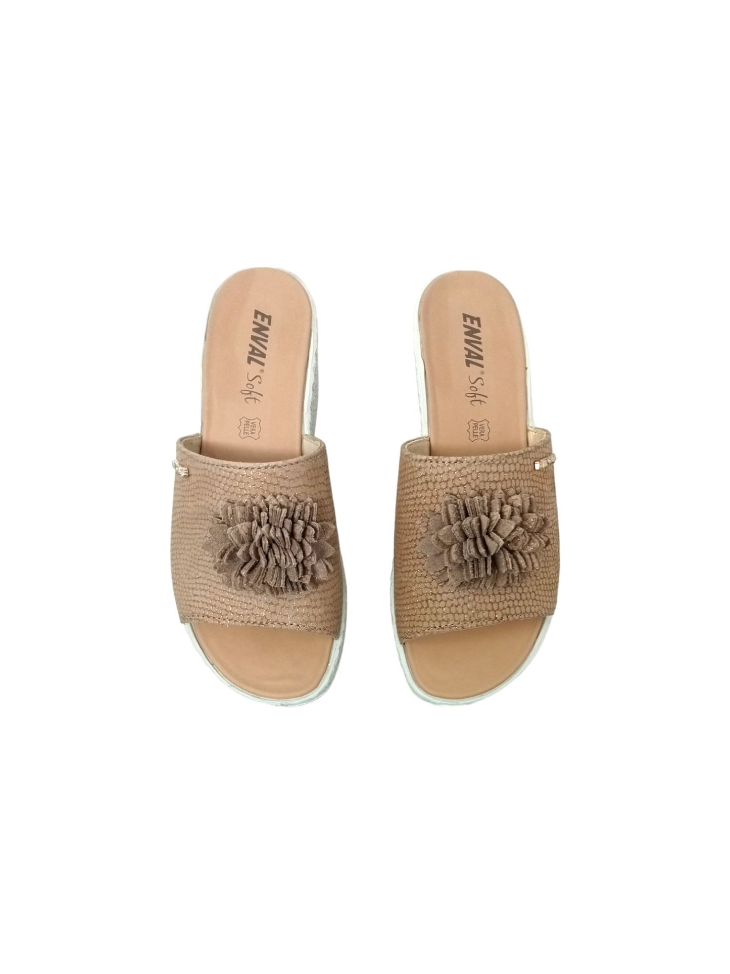 Ciabatte con zeppa Enval Soft 3768422 beige Donna