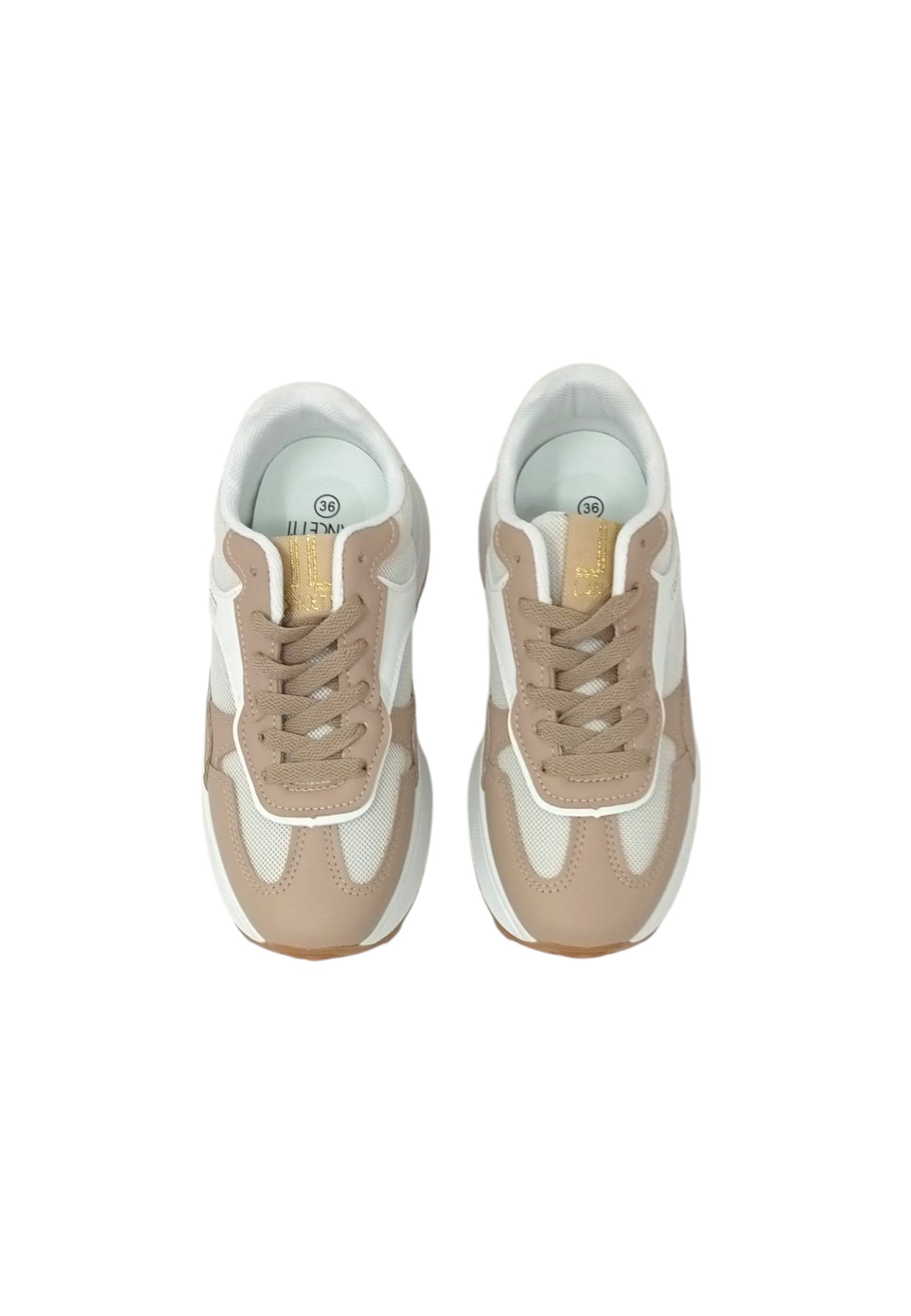 Sneaker LANCETTI LNC-574 WHT/GOLD/SAND Donna