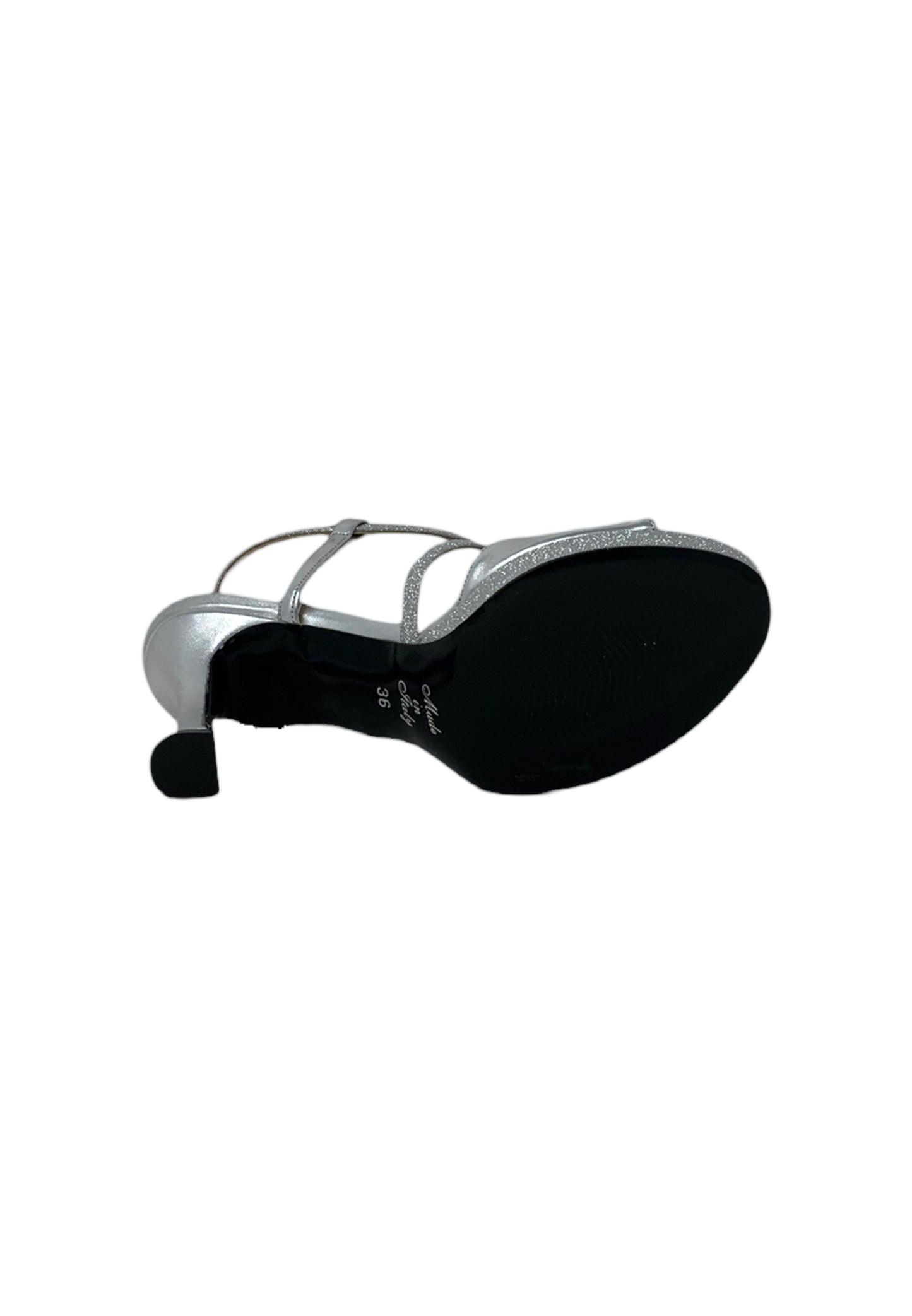 Sandali con tacco JOEL A5280 microglitter argento donna
