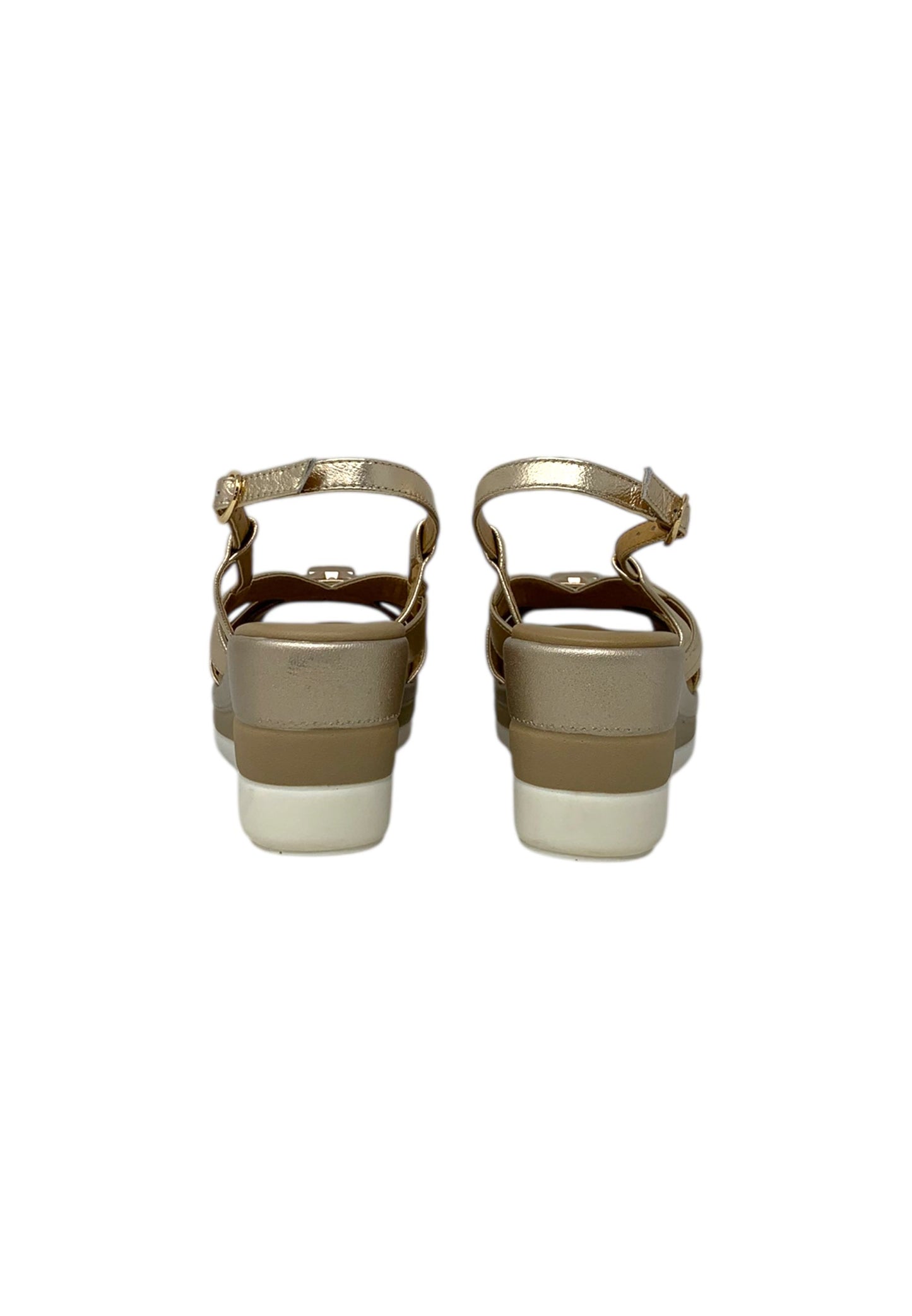Sandali con zeppa REPO 84268-E5 PLATINO donna