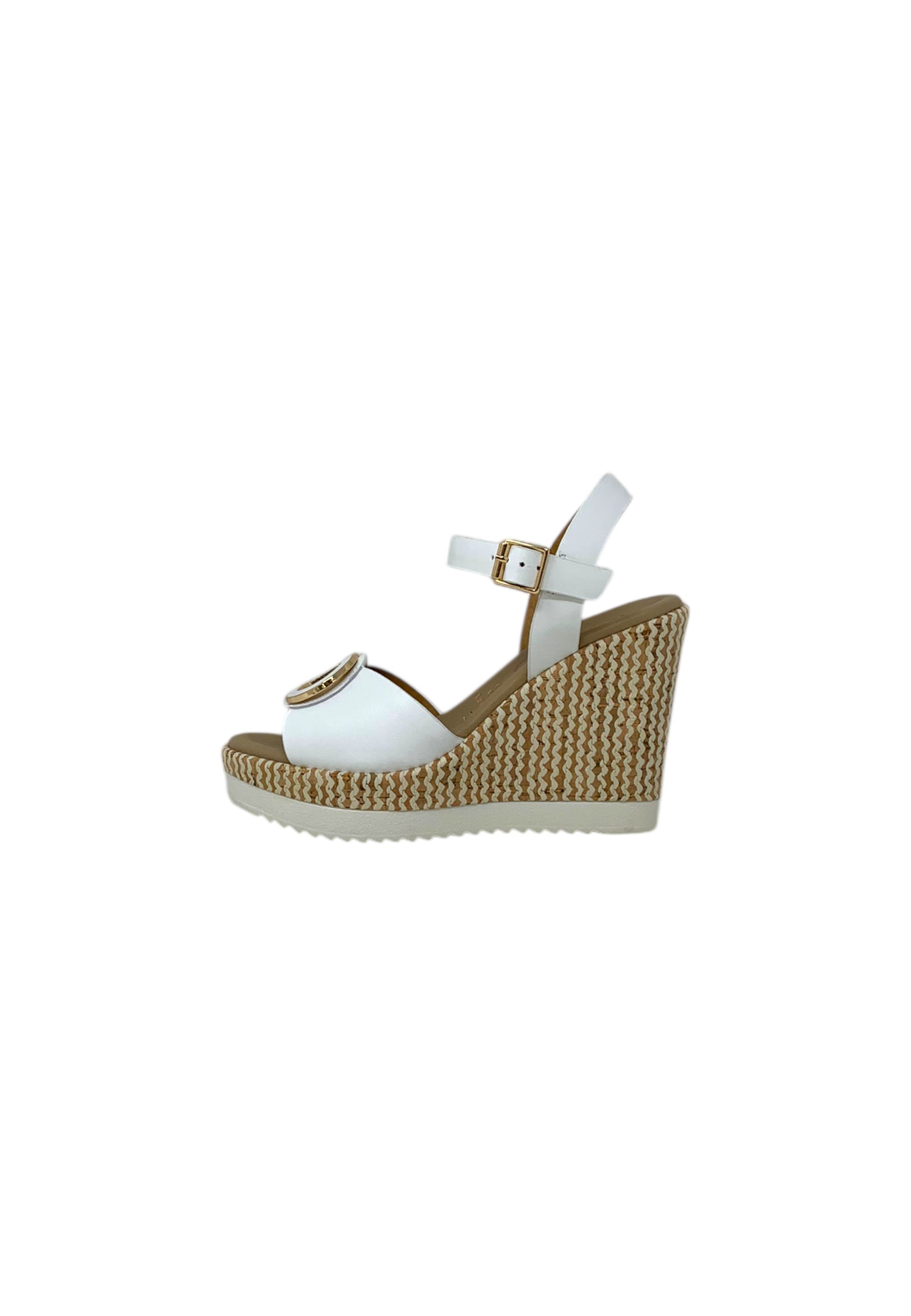 Sandali con zeppa REPO 52294-E5 BIANCO donna