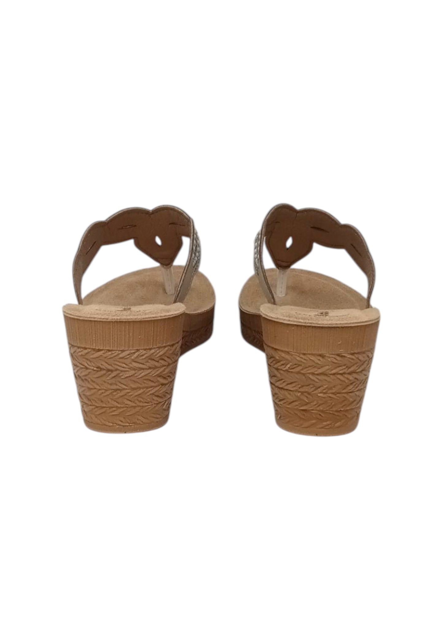 Ciabatta infradito con zeppa INBLU GO000015 GHIACCIO donna
