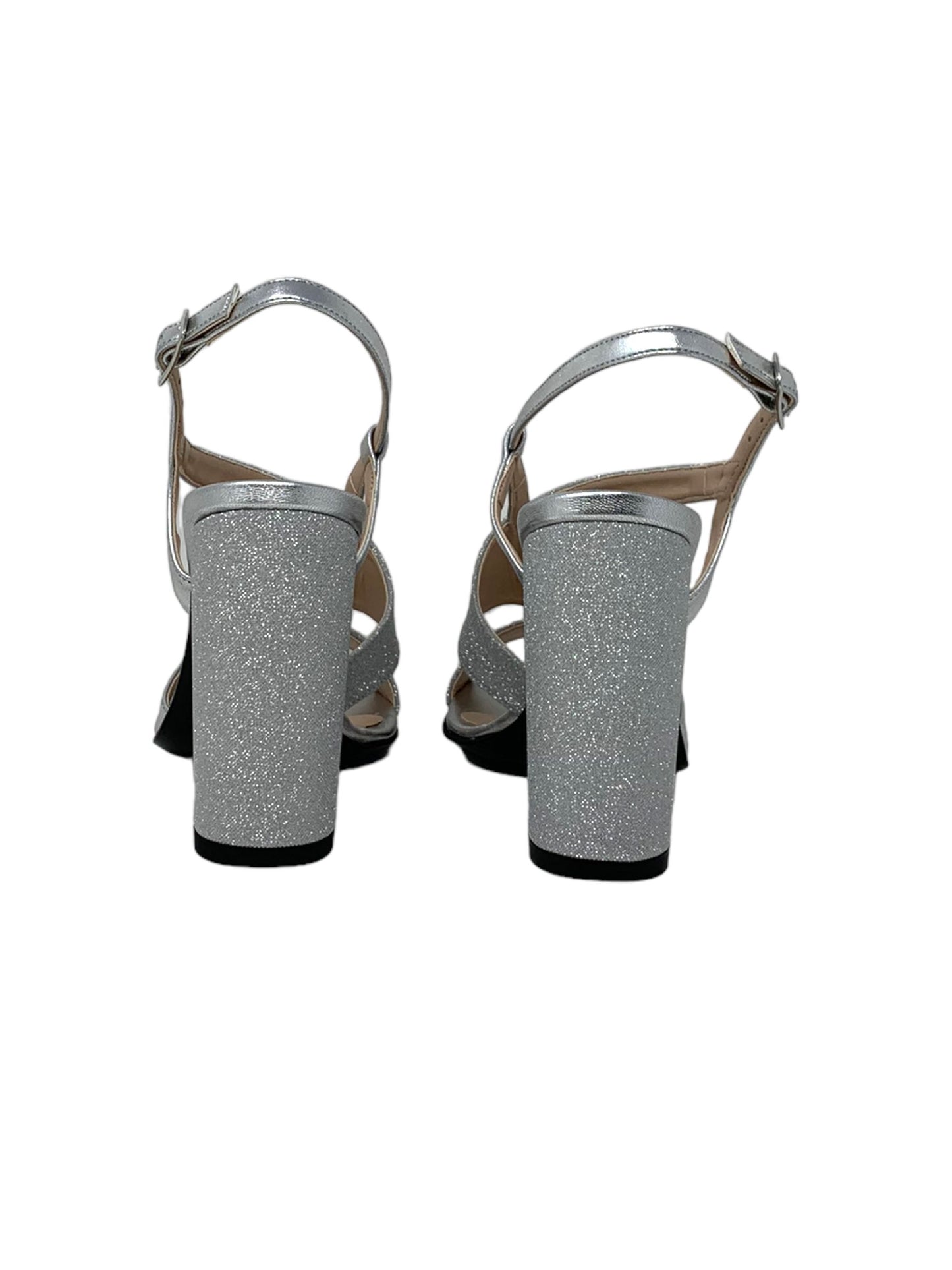 Sandalo col tacco JOEL A7531 LIZ LAME ARGENTO MICROGLITTER donna