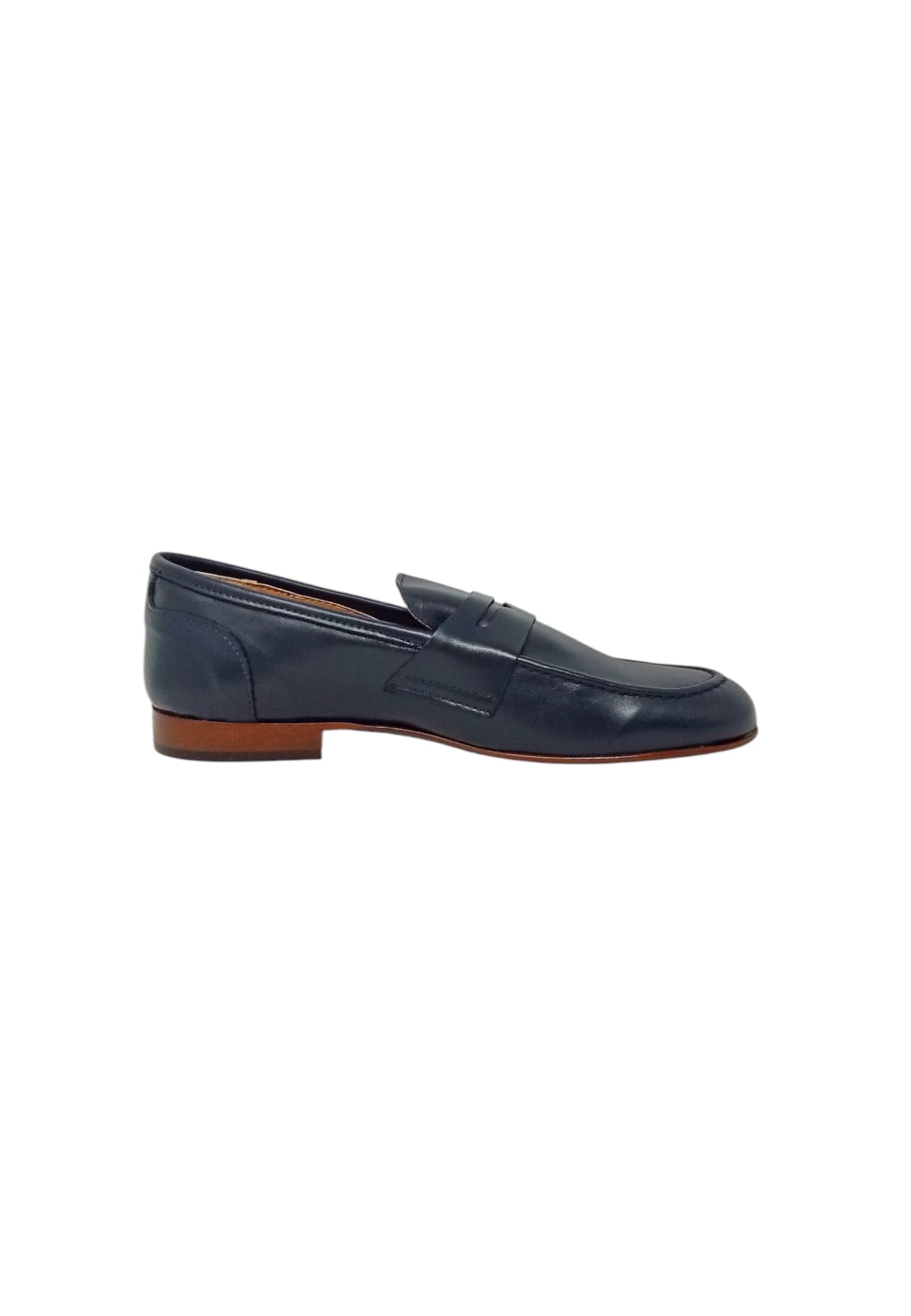 Italia Leone Mocassino 0744 pelle blu uomo