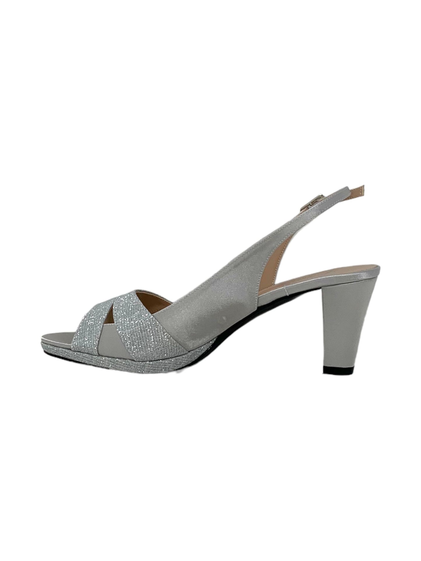 Sandalo col tacco JOEL 2094 SATIN ARGENTO donna