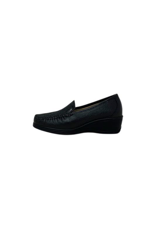 Mocassino comfort 2377 NAPPA NERO donna