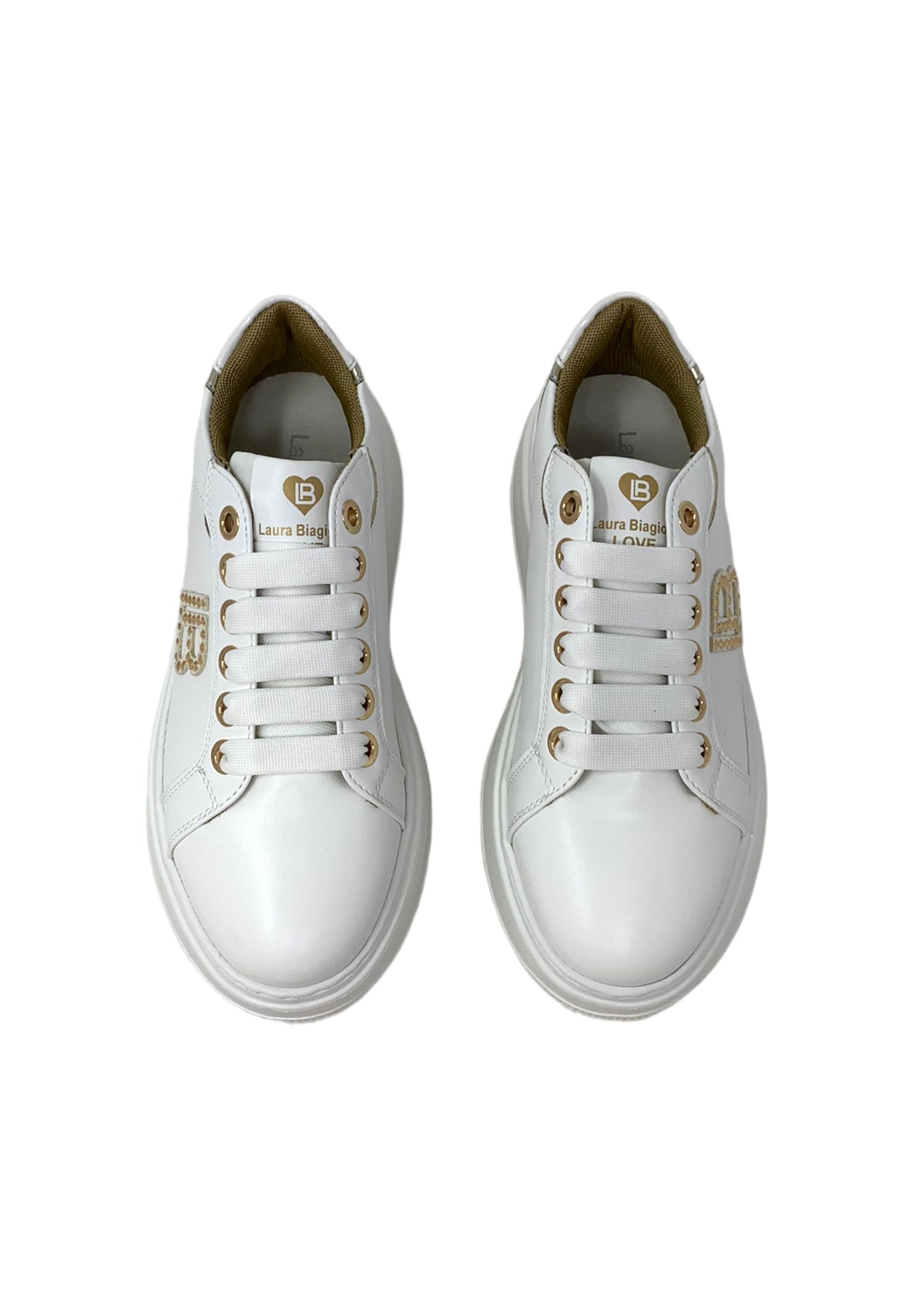 Sneakers LAURA BIAGIOTTI 9393 white/gold Donna