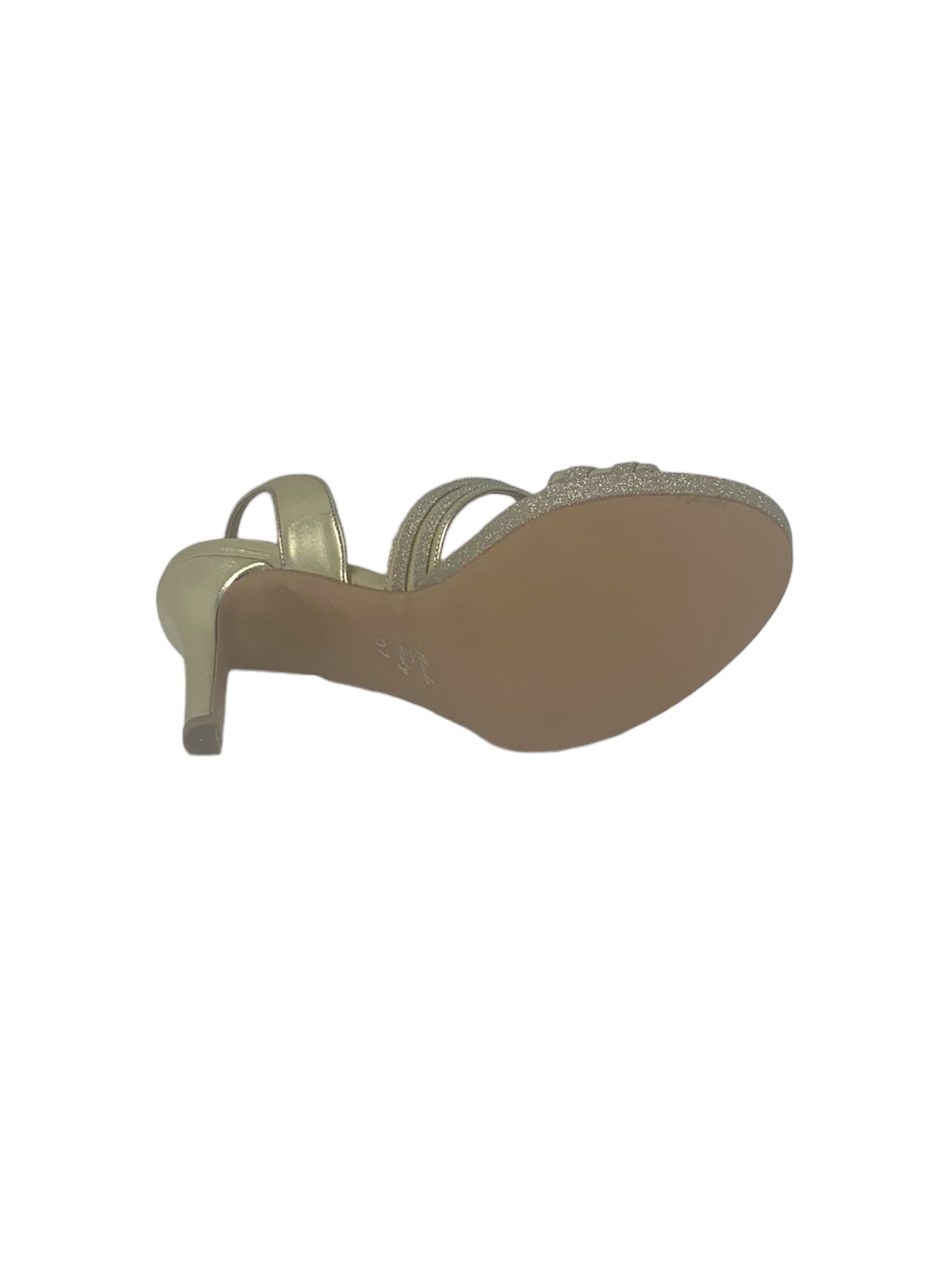 Sandalo col tacco JOEL A7348 MICROGLITTER PLATINO donna