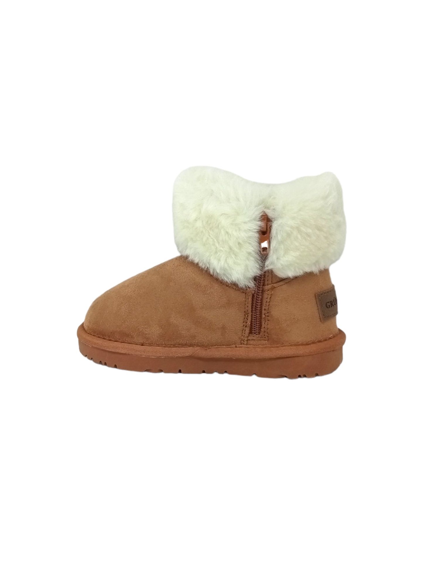 Stivaletto con pelliccia GRUNLAND JR CROMPO2048-14 CUOIO bambina