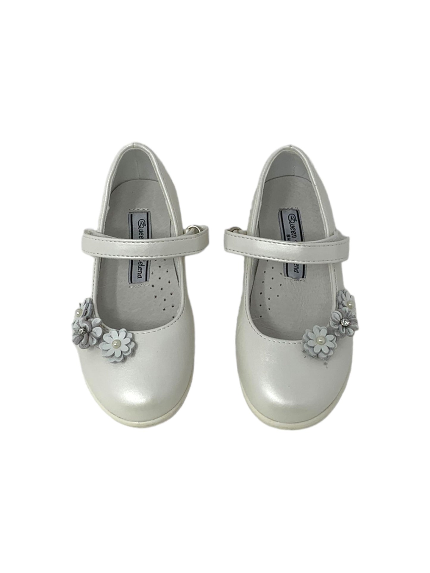 Ballerine QUEEN HELENA P002 Bianco Perlato Bambina