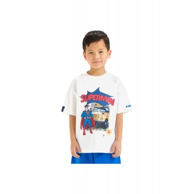 Diadora JU T-shirt ss Superheroes "SUPERMAN" 502.180440 01 C6564 Bambino