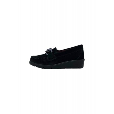 Mocassino comfort 9191 VELOUR NERO donna