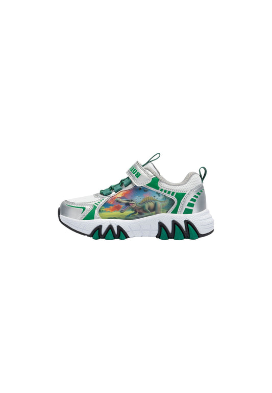 Sneakers luminose Bull Boys SPINOSAURO DNAA5286 ARGENTO/BIANCO Bambino