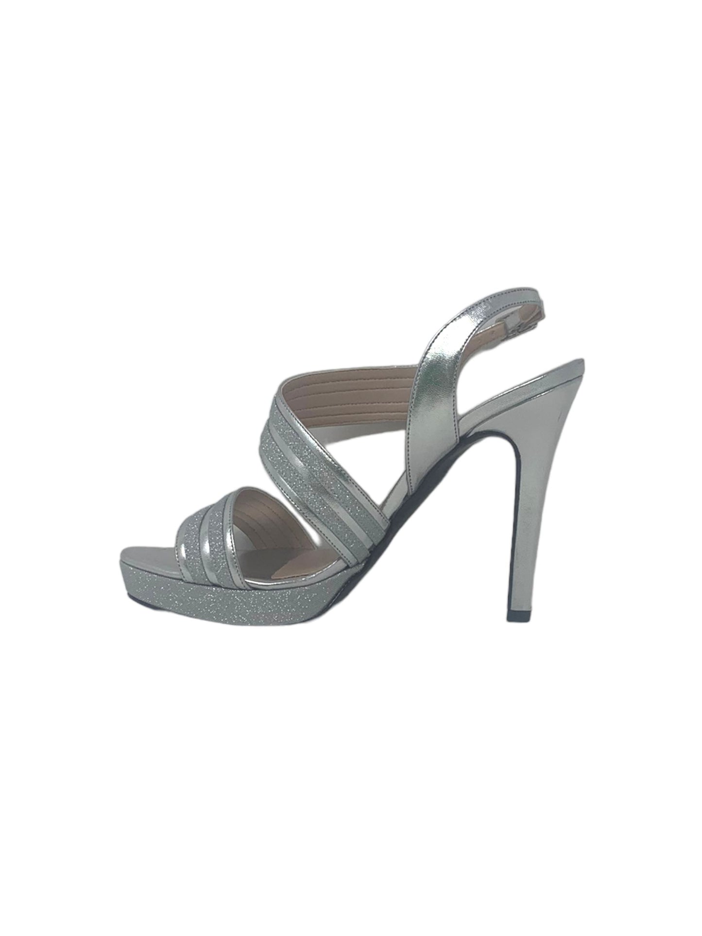 Sandalo col tacco JOEL A7348 MICROGLITTER ARGENTO donna