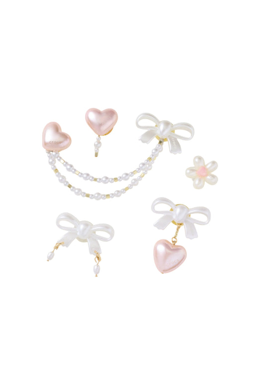 Jibbitz charms 10019326 Bow and pink heart 5 pack