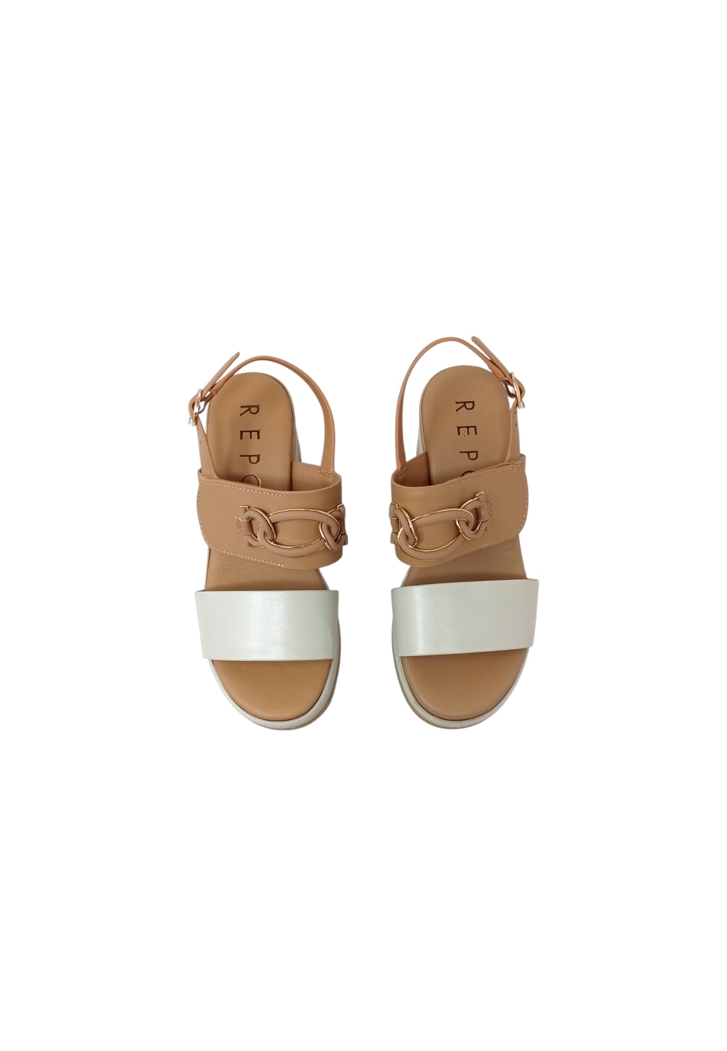 Sandali con zeppa REPO 20216-E6 AVORIO CAMEL donna