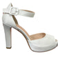 Sandalo col tacco Danira 19AA014 RASO PANNA Sposa donna