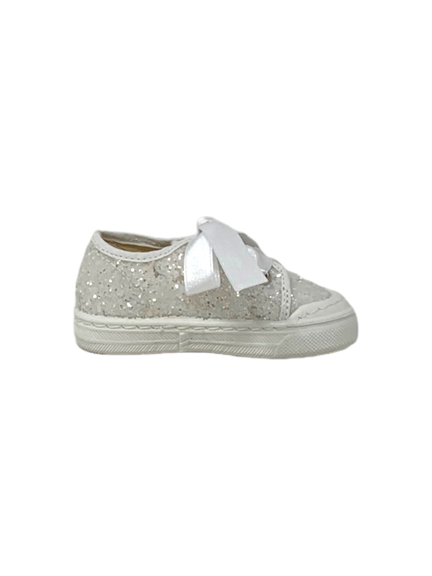 Sneaker DXO Vigevano D02G GLITTER BIANCO bambina