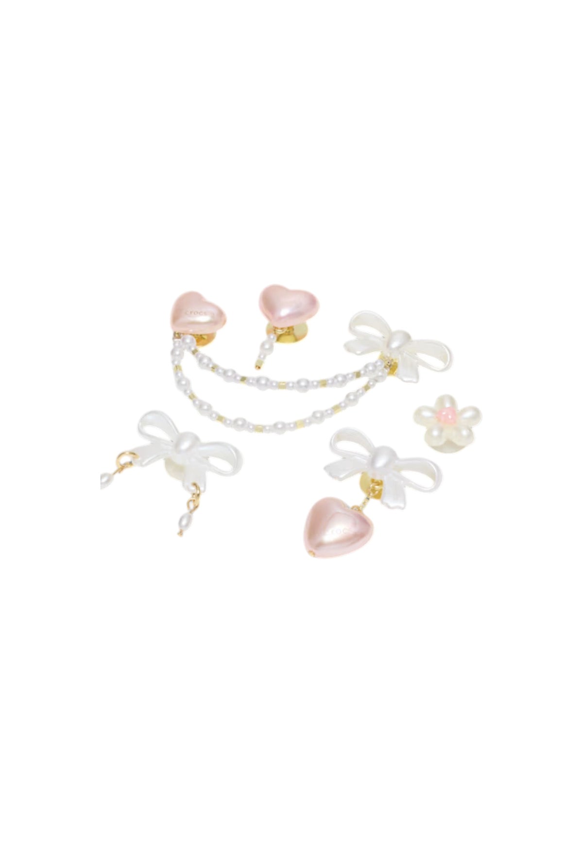 Jibbitz charms 10019326 Bow and pink heart 5 pack