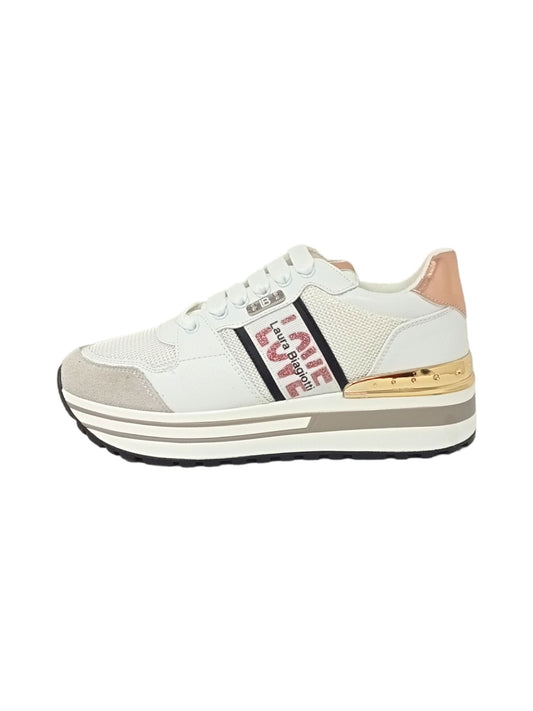 Sneakers LAURA BIAGIOTTI 8373 WHT/OLDPINK Bambina/ragazza