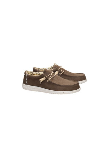 Mocassini HEYDUDE WALLY STRETCH CANVAS 40700-2LN TEAK BROWN Uomo