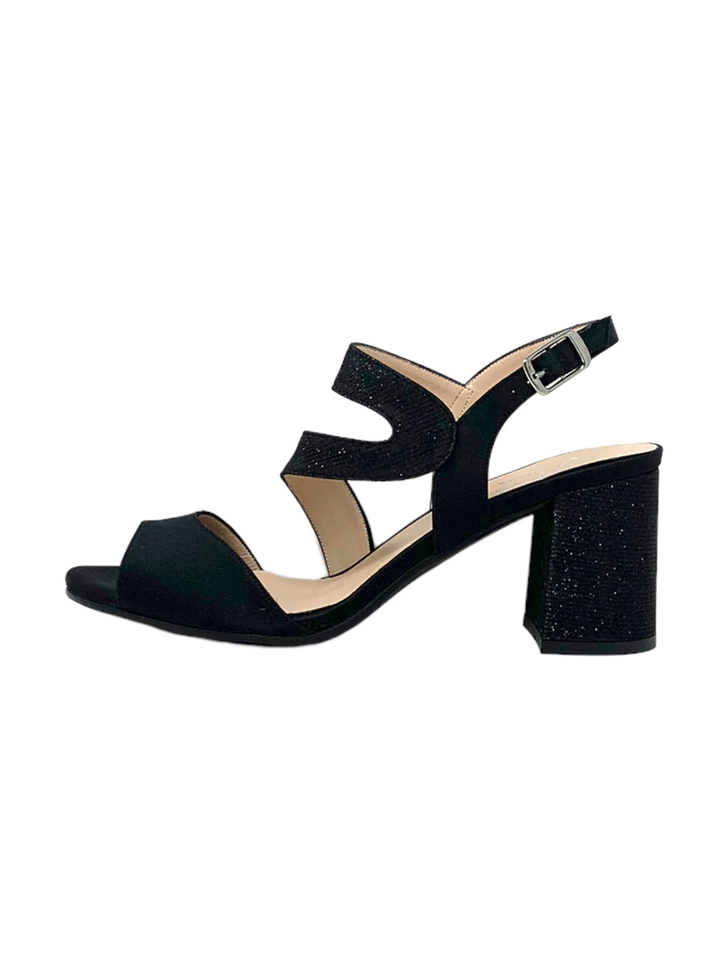 Sandalo col tacco JOEL A7517 SATIN NERO  donna