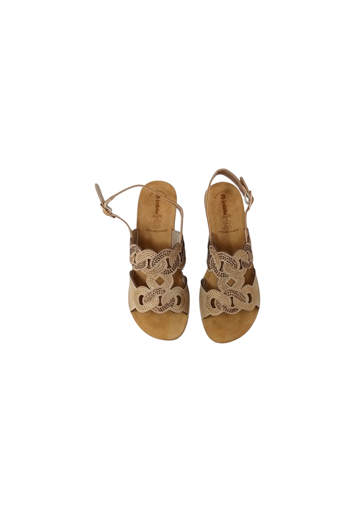 Ciabatta con zeppa INBLU GO000019 SABBIA donna