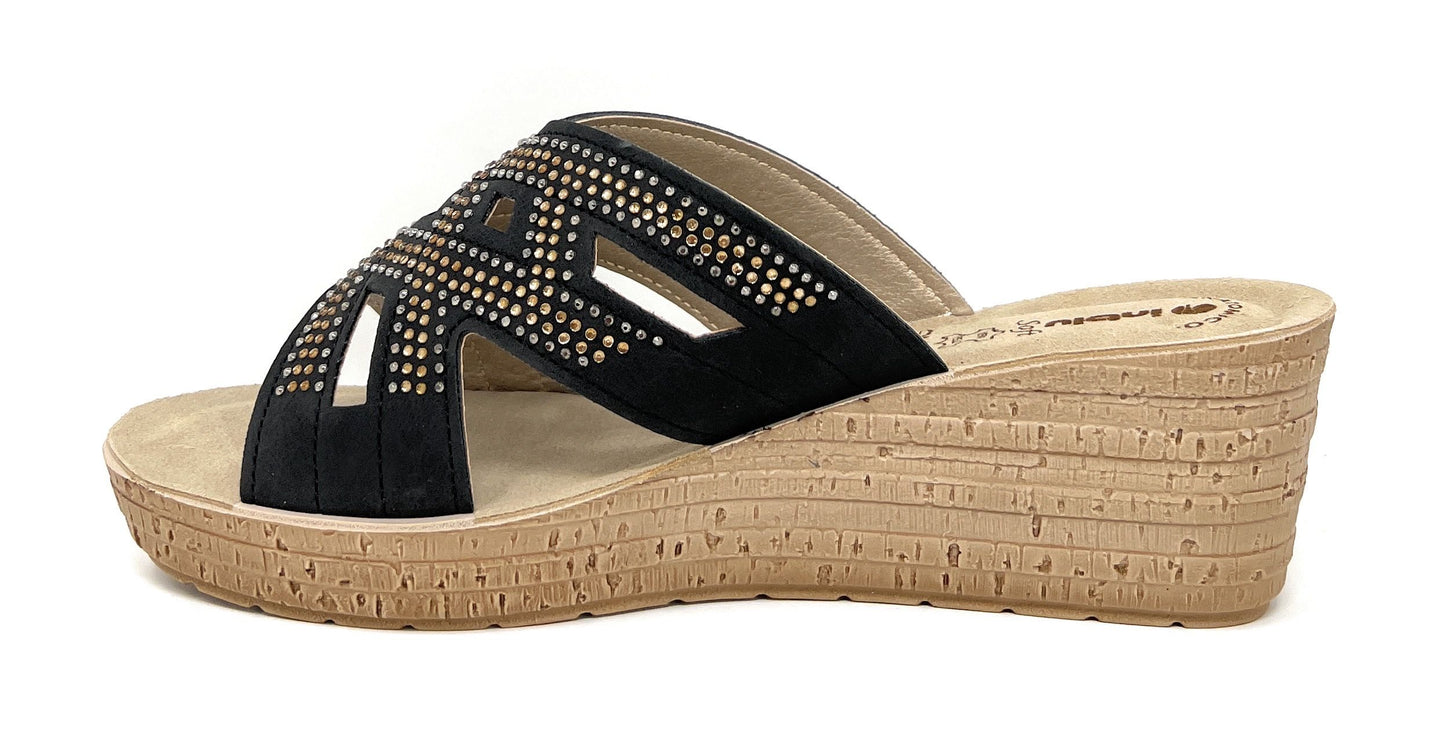 Ciabatta da passeggio INBLU GM000041 NERO donna