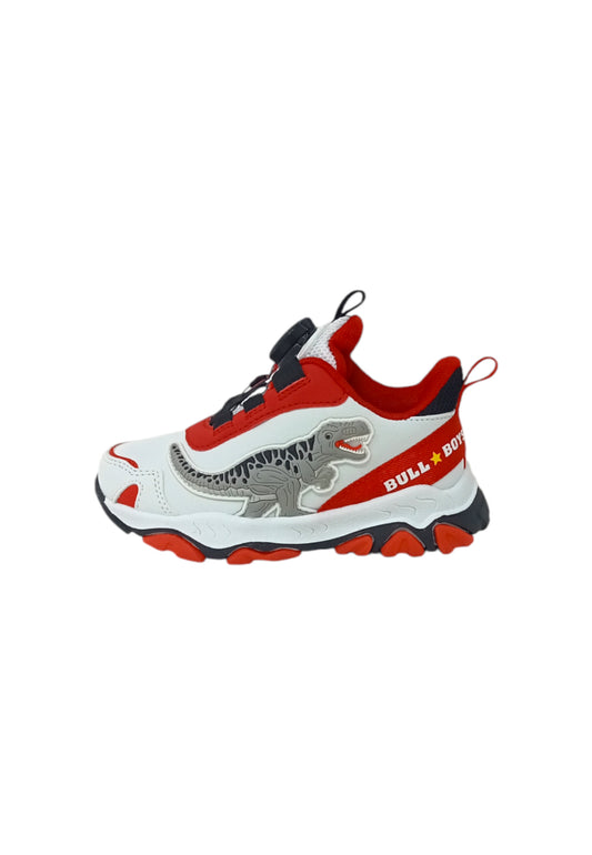 Sneakers luminose BULL BOYS T-REX DNAL4556 BIANCO/ROSSO Bambino