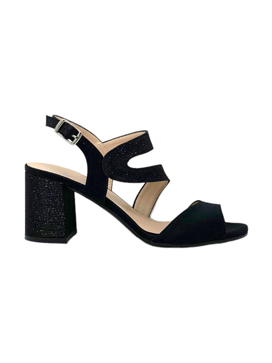 Sandalo col tacco JOEL A7517 SATIN NERO  donna