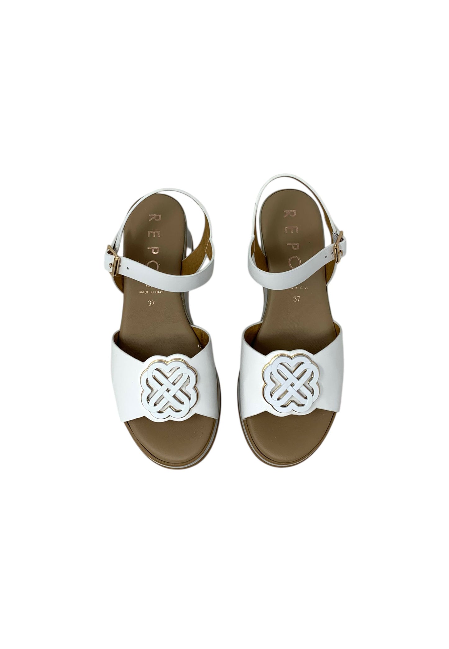 Sandali con zeppa REPO 21242-E5 BIANCO donna