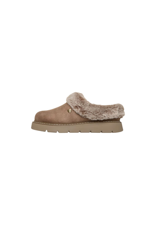 Pantofole con pelliccia SKECHERS - Keepsakes lite COZY BLEND 114762/TPE Donna