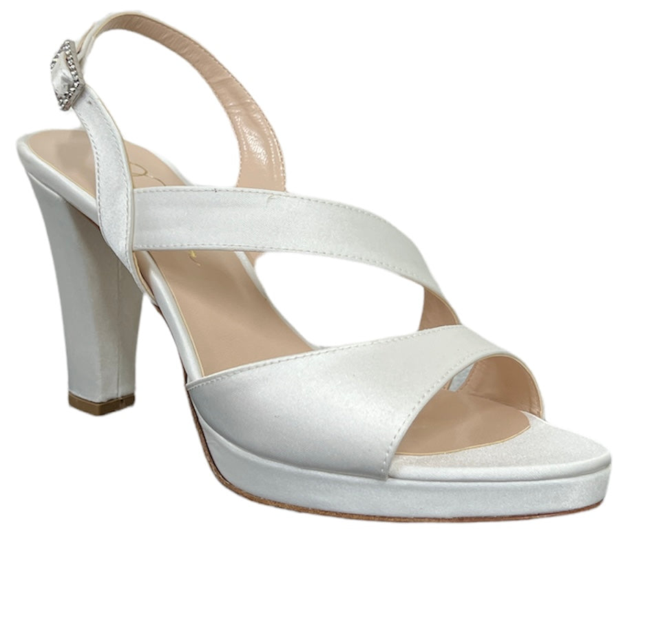 Sandalo col tacco Danira RACHELE RASO PANNA Sposa donna