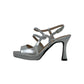 Sandali con tacco JOEL A5280 microglitter argento donna