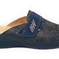pantofola comfort 8418 bronzo velour blu donna