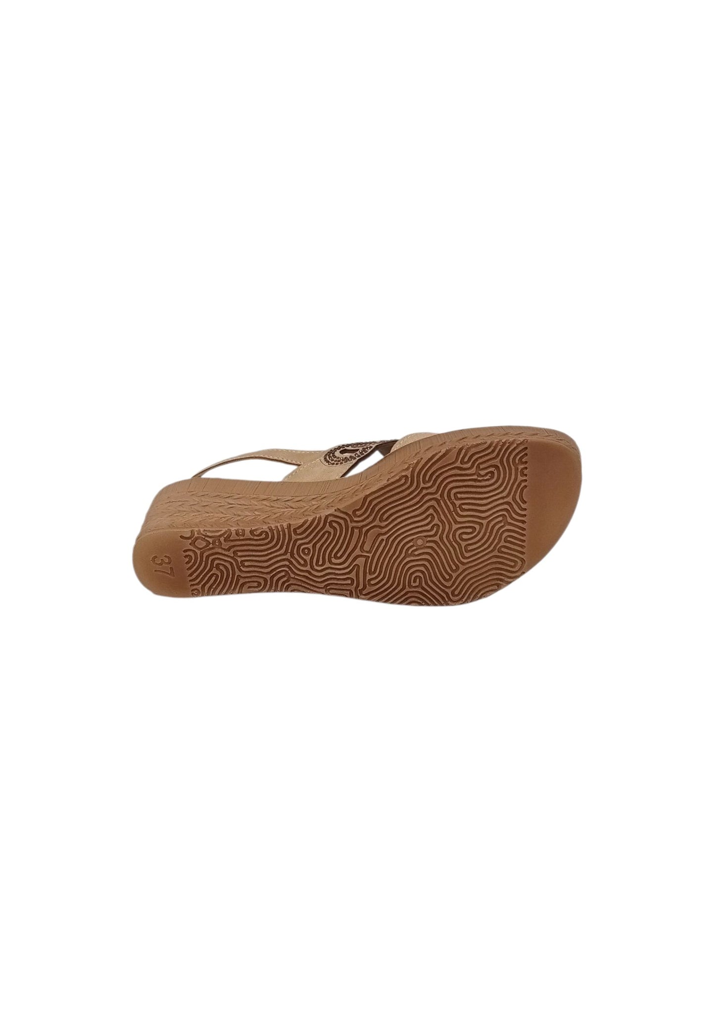 Ciabatta con zeppa INBLU GO000019 SABBIA donna