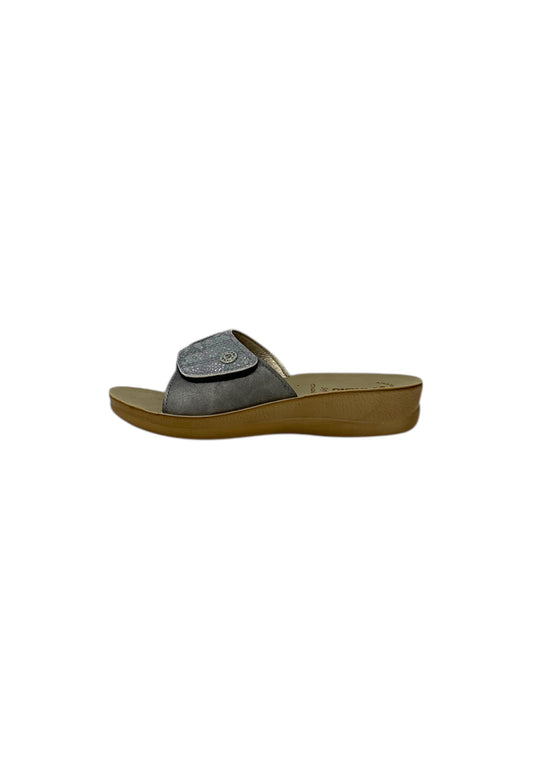 Ciabatta INBLU VR000069 ARGENTO donna